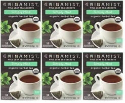 China Mist - Simply Mint Herbal Full Leaf Tea Sachet, 15 Count Box - Biodegradable And Individually Wrapped (6 Pack)