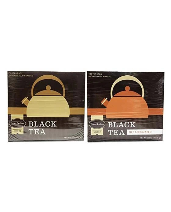 Farmer Brothers Black Tea: 1 Box Regular & 1 Box Decaf