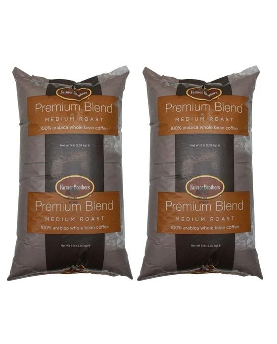 Farmer Brothers Medium Roast 100% Arabica Bean (2 Bags/5 Lbs Ea.)