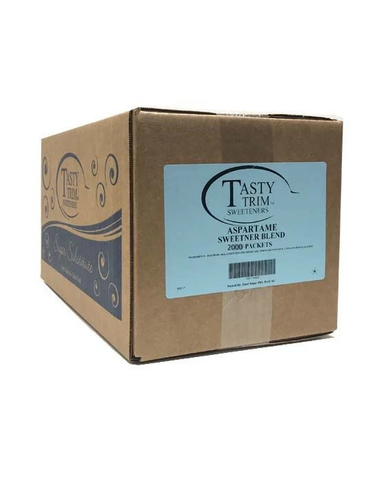 Tasty Trim Aspartame (Blue Sugar Substitute), 1 Box (2,000 Packets)