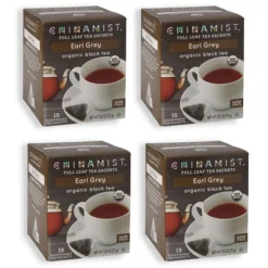 China Mist - Earl Grey Organic Black Full Leaf Tea Sachet, 4 Boxes 15 Count Each