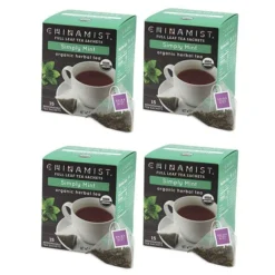 China Mist - Simply Mint Herbal Full Leaf Tea Sachet, 4 Boxes 15 Count Each