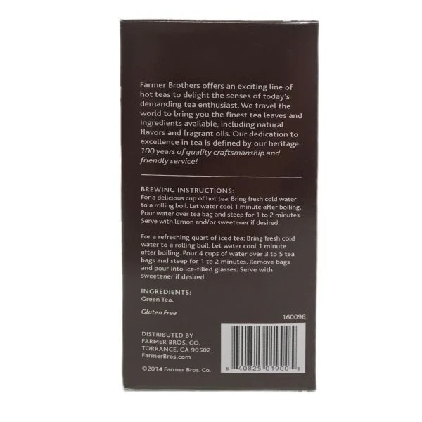 Farmer Brothers Premium: Green Tea, 6/25 Ct Tea Boxes - Image 5