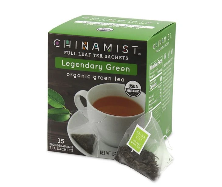 China Mist - Legendary Green Organic Black Full Leaf Tea Sachet, 2 Boxes 15 Count - Biodegradable And Individually Wrapped - Image 2