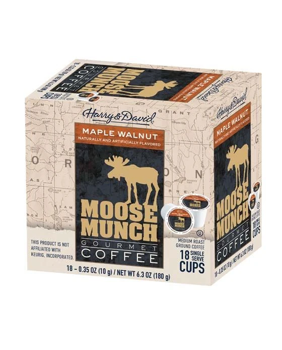 Moose Munch Single Serve Coffee By Harry & David, Maple Walnut, 4/18 Count - Image 2
