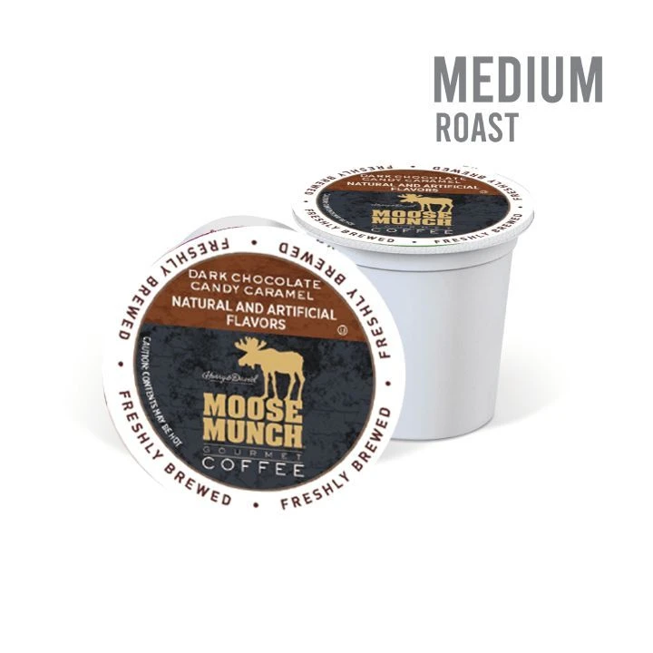 Moose Munch Coffee By Harry & David, Dark Chocolate Candy Caramel, 35 Single Serve Cups - Image 2