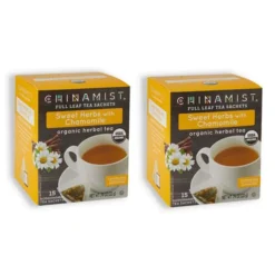 China Mist - Organic Sweet Herbs With Chamomile Herbal Tea Sachets, 2 Box 15 Count Each