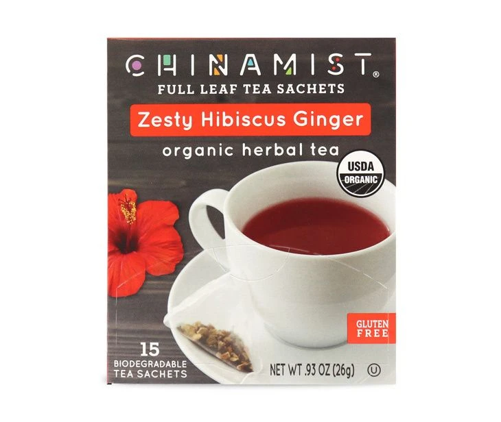 China Mist - Zesty Hibiscus Ginger Organic Black Full Leaf Tea Sachet, 6 Boxes 15 Count Each - Image 4